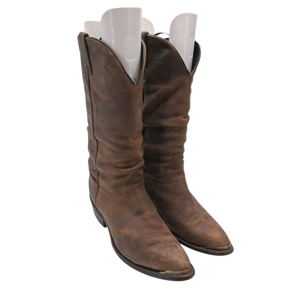 Durango Western Cowboy Boots Mens Size 10 D Brown Leather Pull On Round Toe - Picture 2 of 9